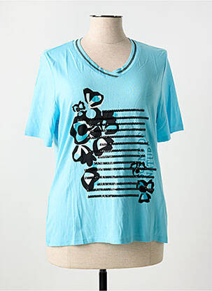 Tricou imprimeu fantezie mâneci scurte albastru BARBARA LEBEK femeie