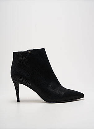 Botine/ghete material neted toc de 7 la 9 cm negru COULEUR POURPRE femeie