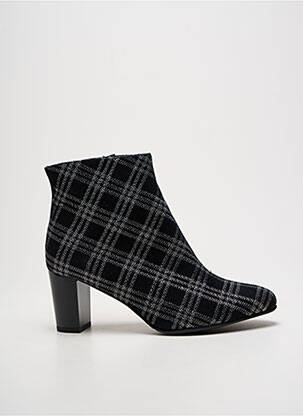 Botine/ghete țesătură satinată toc de 4 la 6 cm negru AZUREE femeie