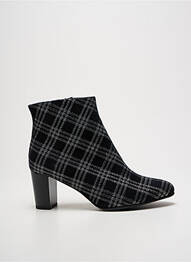 Botine/ghete țesătură satinată toc de 4 la 6 cm negru AZUREE femme