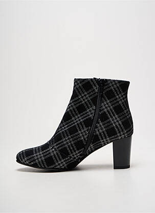 Botine/ghete țesătură satinată toc de 4 la 6 cm negru AZUREE femeie