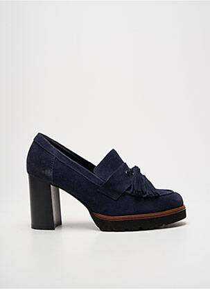 Mocasini vârf rotund toc de 7 la 9 cm albastru GADEA femeie