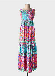 Rochie lungă fără mâneci fără mâneci roz ANTICA SARTORIA femme