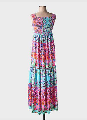 Rochie lungă fără mâneci fără mâneci roz ANTICA SARTORIA femeie