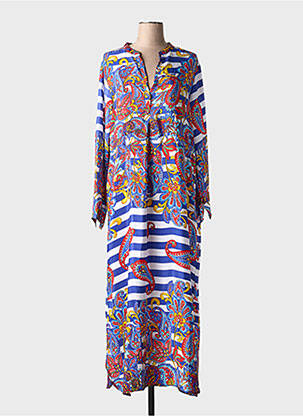 Rochie lungă mâneci lungi mâneci lungi albastru ANTICA SARTORIA femeie