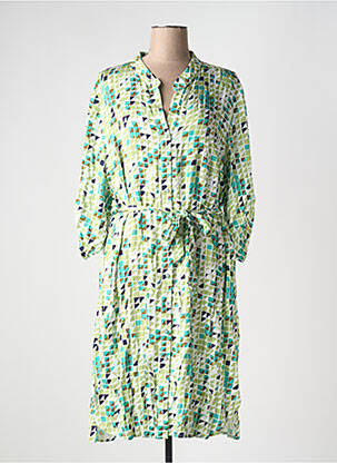 Rochie midi croială fluidă mâneci 3/4 verde REVER MILE femeie