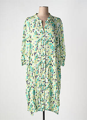 Rochie midi croială fluidă mâneci 3/4 verde REVER MILE femeie