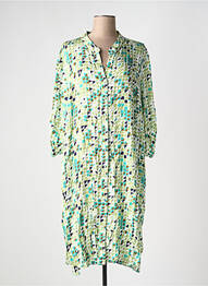 Rochie midi croială fluidă mâneci 3/4 verde REVER MILE femeie