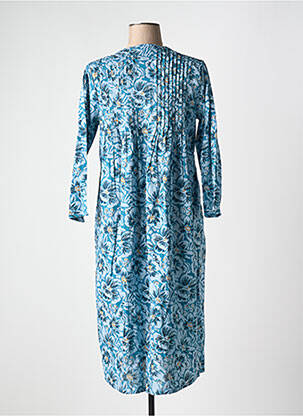 Rochie midi imprimeu floral mâneci lungi albastru ZEN ETHIC femeie