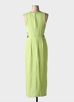 Rochie lungă țesătură crep fără mâneci verde ANDAM femeie