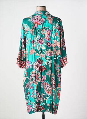 Rochie midi imprimeu floral mâneci 3/4 albastru REVER MILE femeie