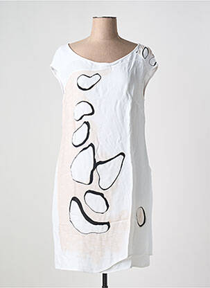 Rochie scurtă mâneci scurte mâneci scurte alb ELISA CAVALETTI femeie