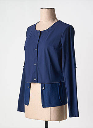 Jachete casual guler rotund albastru CREA CONCEPT femeie