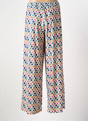 Pantalon larg croială fluidă bej REVER MILE femeie