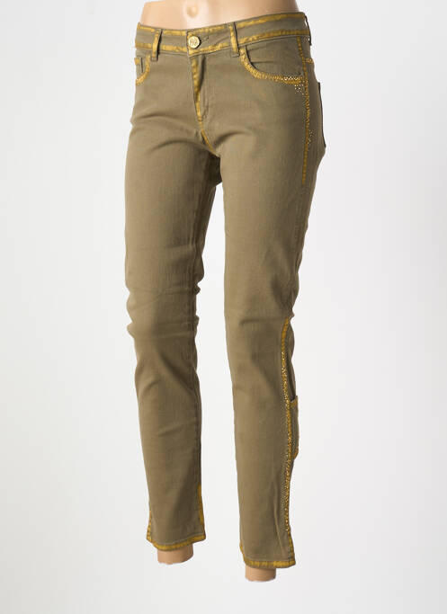 Blugi cu croială slim verde ELISA CAVALETTI femeie