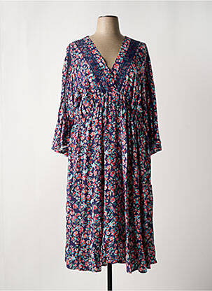 Rochie lungă imprimeu floral mâneci 3/4 albastru JEAN MARC PHILIPPE femeie