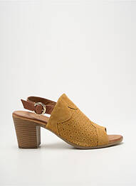 Sandale/pantofi decupați toc pătrat toc de 7 la 9 cm maro COCO ET ABRICOT femme