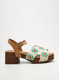 Sandale/pantofi decupați semi compensat toc de 4 la 6 cm maro JB MARTIN femme