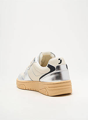Adidași material neted toc plat până la 3 cm argintiu SJ femeie