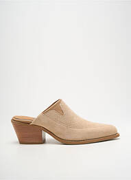 Mulete/saboți nubuc toc de 4 la 6 cm bej CASTA femme