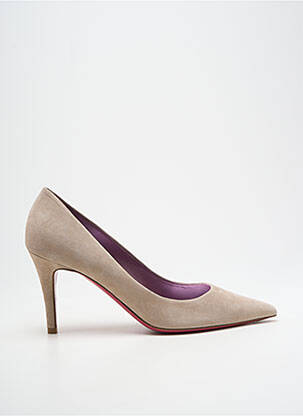 Pantofi cu toc nubuc toc de 7 la 9 cm bej URSULA MASCARO femeie