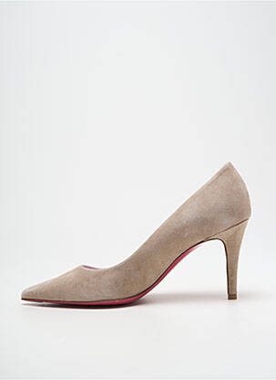 Pantofi cu toc nubuc toc de 7 la 9 cm bej URSULA MASCARO femeie