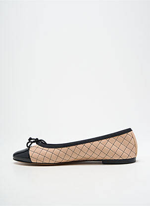 Balerine material neted toc plat până la 3 cm bej PRETTY BALLERINAS femeie