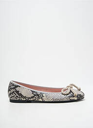 Balerine țesătură satinată toc plat până la 3 cm gri PRETTY BALLERINAS femme