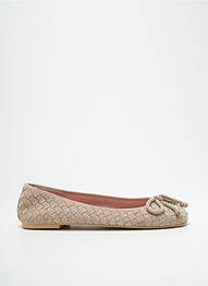 Balerine vârf rotund toc plat până la 3 cm bej PRETTY BALLERINAS femme