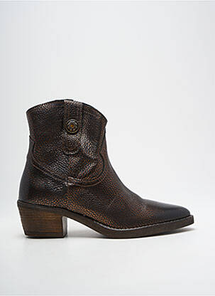 Botine/ghete material neted toc de 4 la 6 cm maro REDSKINS femeie
