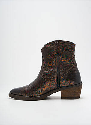 Botine/ghete material neted toc de 4 la 6 cm maro REDSKINS femeie