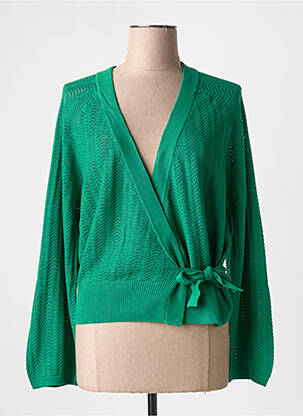 Cardigan petrecut elasticitate verde BLUTSGESCHWISTER femeie