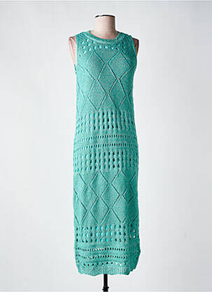 Rochie lungă fără mâneci fără mâneci verde ESQUALO femeie