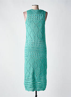 Rochie lungă fără mâneci fără mâneci verde ESQUALO femeie