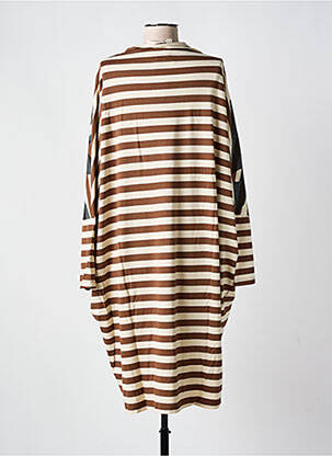 Rochie midi imprimeu fantezie mâneci lungi maro URBAN femeie