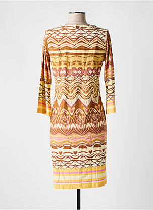 Rochie midi imprimeu fantezie mâneci scurte galben ESQUALO femeie