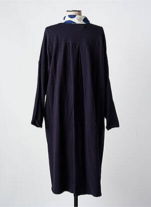 Rochie midi imprimeu fantezie mâneci lungi albastru VINTAGE femeie