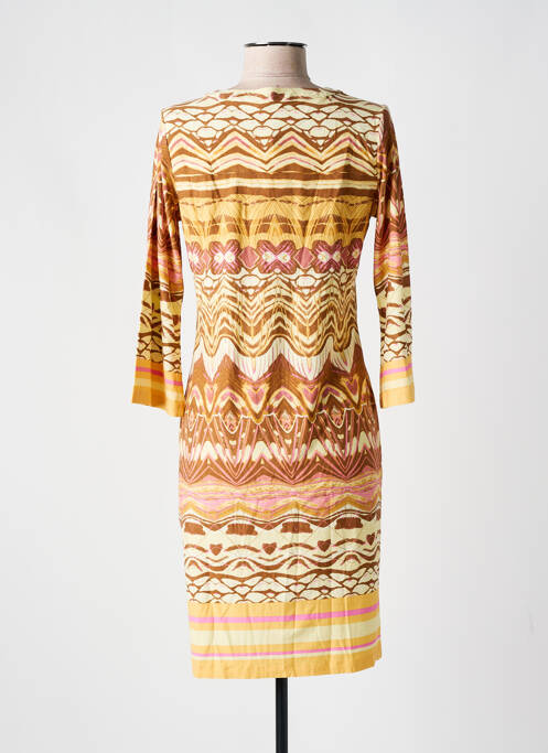 Rochie midi imprimeu fantezie mâneci scurte galben ESQUALO femme