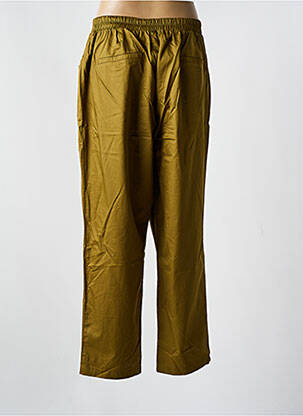 Pantalon drept țesătură poplin mărime normală verde MAT. femeie