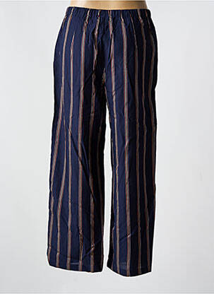 Pantalon drept țesătură poplin mărime normală albastru NICE THINGS femeie