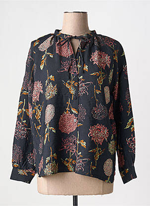 Cămașă imprimeu floral mâneci lungi negru NICE THINGS femeie