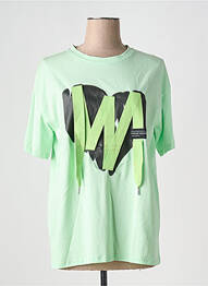 Tricou croială dreaptă mâneci scurte verde AÏKHA femme
