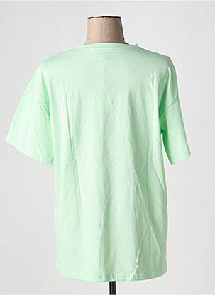 Tricou croială dreaptă mâneci scurte verde AÏKHA femeie