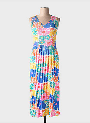 Rochie lungă imprimeu floral fără mâneci roz LEO & UGO femeie