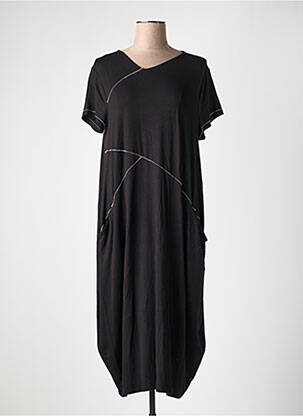 Rochie midi mâneci scurte mâneci scurte negru OZAI N KU femeie