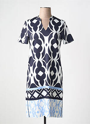 Rochie midi imprimeu fantezie mâneci scurte albastru TUZZI femeie