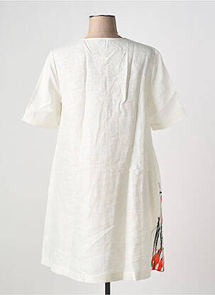 Rochie scurtă mâneci scurte mâneci scurte bej CHARMING SMILE femeie