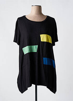 Tricou croială dreaptă mâneci scurte negru OZAI N KU femeie