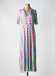 Rochie lungă imprimeu fantezie mâneci scurte violet SURKANA femeie
