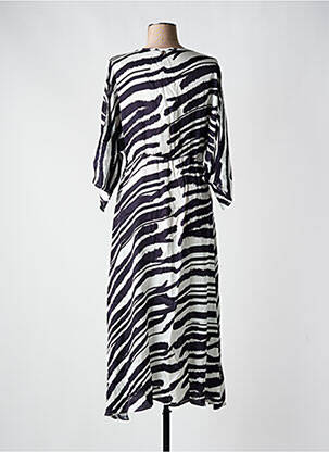 Rochie lungă croială cambrată mâneci 3/4 negru FRACOMINA femeie